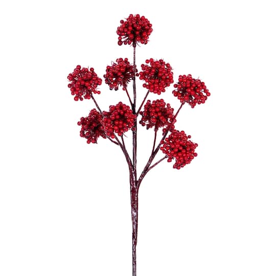 Vickerman 14" Red Pom Pom Berry Picks, 6ct.